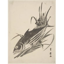 Estampe japonaise "Katsuo Ni Kakitsubata" par Utagawa Toyohiro, 歌川豊広 (Utagawa Toyohiro 歌川 豊広)