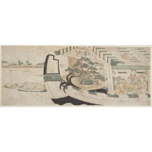 Japanese Print "A Boating Party on the Sumida River" by Katsukawa Shunsen, 勝川春扇 (Katsukawa Shunsen 勝川 春扇)