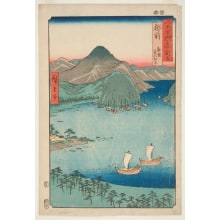 Estampe japonaise "Echizen: The Pine Grove of Kehi at Tsuraga" par Utagawa Hiroshige, 歌川広重 (Utagawa Hiroshige I 歌川 広重)