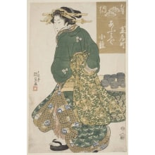 Estampe japonaise "The Courtesan Kohina of the Ōmiya (Ōmiya Kohina)" par Utagawa Kunisada, 歌川国貞 (Utagawa Kunisada I 歌川 国貞)