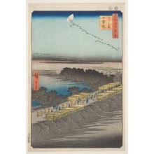 Utagawa Hiroshige, 歌川広重 (Utagawa Hiroshige I 歌川 広重)による浮世絵「Nihon Embankment at Yoshiwara (Yoshiwara Nihonzutsumi)」