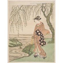 Japanischer Druck "An Onna Ono No Tofu" von Suzuki Harunobu, 鈴木春信 (Suzuki Harunobu 鈴木 春信)