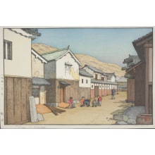 Estampe japonaise "Village in Harima" par Yoshida Toshi, 吉田遠志 (Toshi Yoshida)