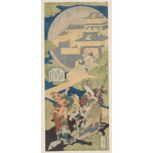 Totoya Hokkei, 魚屋北渓 (Totoya Hokkei)による浮世絵「The Coming Together of Genso and Yokihi at the Moon Palace on Tanabata Night」