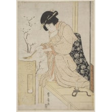 Estampe japonaise "A Winter Morning" par Utagawa Toyohiro, 歌川豊広 (Utagawa Toyohiro 歌川 豊広)