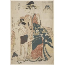 Estampe japonaise "Sugawara And One Of Her Kamuro" par Kitagawa Utamaro, 喜多川歌麿 (Kitagawa Utamaro I 喜多川 歌麿)
