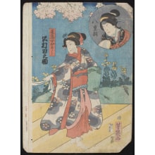 Japanischer Druck "Woman Looking to her Left" von Unknown, 無款