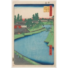 Japanischer Druck "Benkei Moat from Soto-Sakurada to Kōjimachi (Soto Sakurada Benkeibori Kōjimachi)" von Utagawa Hiroshige, 歌川広重 (Utagawa Hiroshige I 歌川 広重)