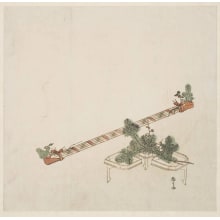 Estampe japonaise "A Pine Branch and a Branch of the Kobai" par Ryuryukyo Shinsai, 柳々居辰斎 (Ryuryukyo Shinsai)