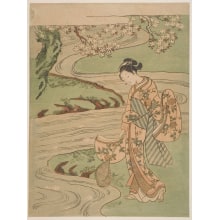 Japanischer Druck "Floating Cherry-Flowers" von Suzuki Harunobu, 鈴木春信 (Suzuki Harunobu 鈴木 春信)