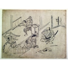 Japanese Print "Two Incidents" by Okumura Masanobu, 奥村政信 (Okumura Masanobu 奥村 政信)