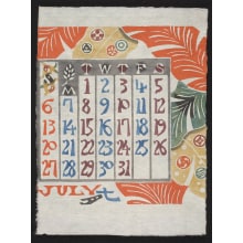 Japanese Print "July, 1975 – Banana Leaves and Crests" by Keisuke Serizawa