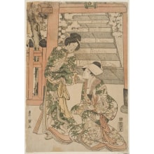 Japanischer Druck "Before the Shrine" von Utagawa Toyokuni I, 歌川豊国 (Utagawa Toyokuni I 歌川 豊国)