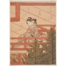 Japanischer Druck "The Coming Breeze" von Suzuki Harunobu, 鈴木春信 (Suzuki Harunobu 鈴木 春信)