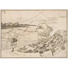 Kobayashi Eitaku, 小林永濯 (Kobayashi Eitaku, Katsushika Hokusai 葛飾 北斎)创作的日本版画《Fuji in a Winter Wind (Kogarashi no Fuji)》
