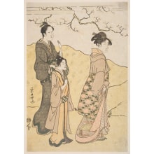 Chokosai Eisho, 鳥高斎栄昌 (Chōkōsai Eishō 鳥高斎 栄昌)による浮世絵「A Cherry-Flower Viewing Excursion」