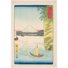 Japanese Print "Honmoku Point in Musashi Province" by Utagawa Hiroshige, 歌川広重 (Utagawa Hiroshige I 歌川 広重)