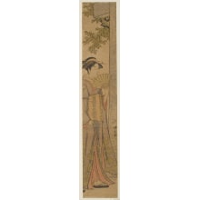 Japanischer Druck "Under A Torii" von Torii Kiyonaga, 鳥居清長 (Torii Kiyonaga)