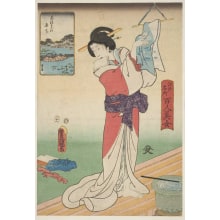 Japanischer Druck "A Beautiful Edo Woman" von Utagawa Kunisada, 歌川国貞 (Utagawa Kunisada I 歌川 国貞)
