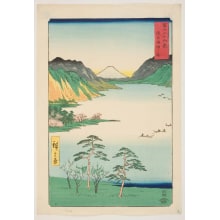 Japanese Print "Lake Suwa in Shinano Province (Shinshū Suwa no mizuumi)" by Utagawa Hiroshige, 歌川広重 (Utagawa Hiroshige I 歌川 広重)