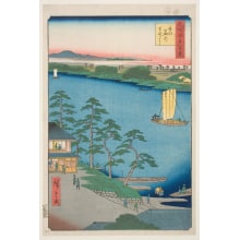 Utagawa Hiroshige, 歌川広重 (Utagawa Hiroshige I 歌川 広重)による浮世絵「Niijuku Ferry (Niijuku no watashi)」