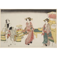 Japanese Print "Scene at a Wayside Chaya" by Katsukawa Shunsen, 勝川春扇 (Katsukawa Shunsen 勝川 春扇)