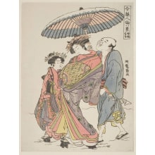 Japanischer Druck "Lingering Snow on the Courtesan (Facsmile)" von Isoda Koryusai, 磯田湖龍齋 (Isoda Koryūsai 磯田 湖龍齋)