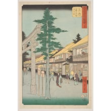 Japanese Print "Mishima: The First Torii of Mishima Daimyojin" by Utagawa Hiroshige, 歌川広重 (Utagawa Hiroshige I 歌川 広重)